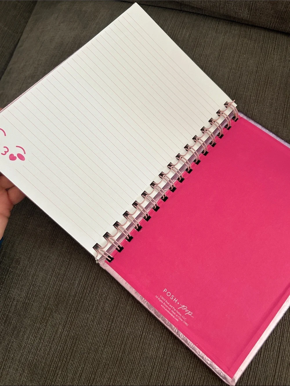 Spiral lined Emoji notebook soft faux leather cover NEW